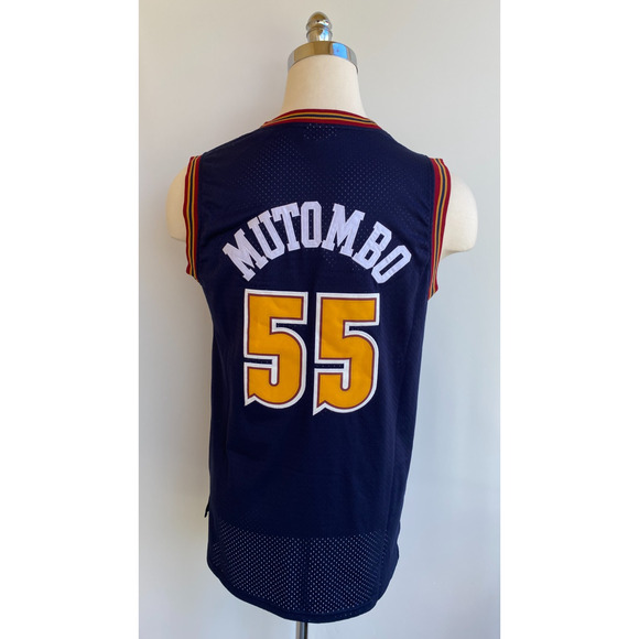 100% Authentic Dikembe Mutombo Mitchell Ness 93 94 Nuggets Jersey Size 40 M - Picture 6 of 8